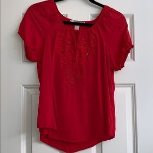 Red Flower Design Top